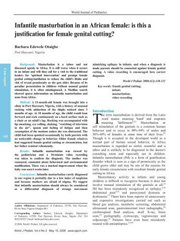Infantile masturbation in an African female - World Journal Of ...