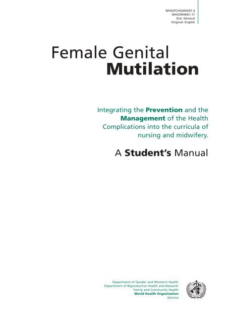 Female Genital Mutilation - World Health Organization