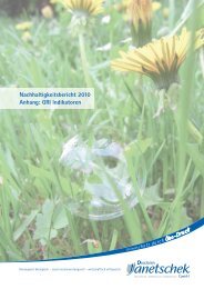 Nachhaltigkeitsbericht 2010 Anhang: GRI Indikatoren - Janetschek