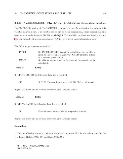 A Finite Element Program (FECGS): Post-Processor FEPOST - GKSS