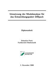 Umsetzung der Modalanalyse für das Entwicklungspaket Diffpack