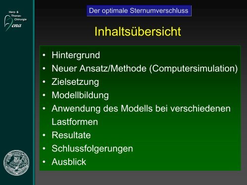 Der optimale Sternumverschluss - Klinik für Herz- und Thoraxchirurgie