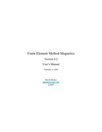 FEMM Manual - Finite Element Method Magnetics