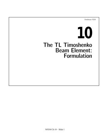 The TL Timoshenko Beam Element: Formulation