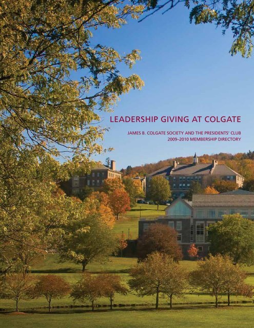 LEADERSHIP GIVING AT COLGATE - Alumni Community
