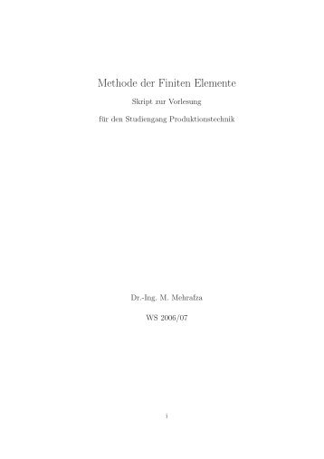D - Fachgebiet Technische Mechanik / Strukturmechanik, Universität ...
