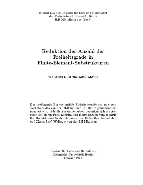 Reduktion der Anzahl der Freiheitsgrade in Finite-Element ...