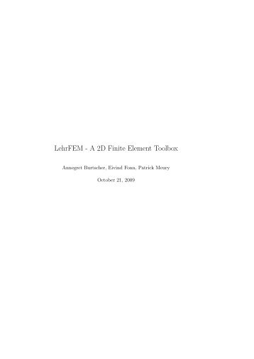 LehrFEM - A 2D Finite Element Toolbox - Seminar for Applied ...