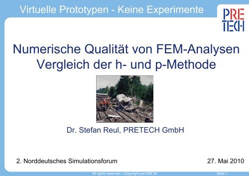 Numerische Qualität von FEM-Analysen Vergleich der h- und p ...