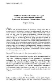 The Modern World as a Monolithic Iron Cage? - Max Weber Studies