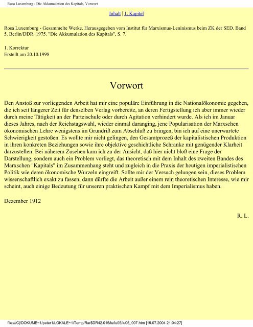 Rosa Luxemburg Die Akkumulation des Kapitals Ein ... - Attac Berlin