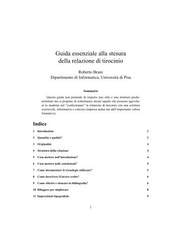 Guida essenziale alla stesura della relazione di tirocinio