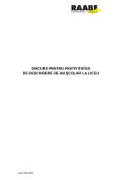 discurs pentru festivitatea de deschidere de an şcolar la liceu - Raabe