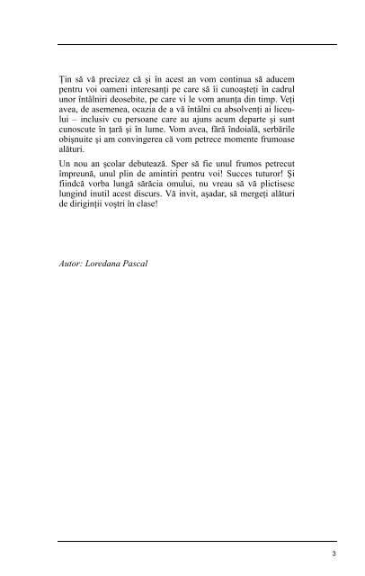 discurs pentru festivitatea de deschidere de an şcolar la liceu - Raabe
