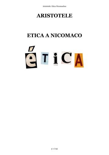 ARISTOTELE ETICA A NICOMACO - Webethics.net