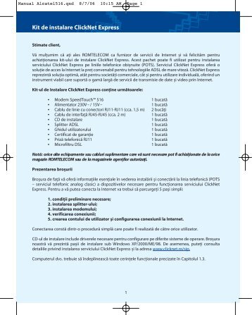 Manual Alcatel 516 R 6 Ethernet - Romtelecom