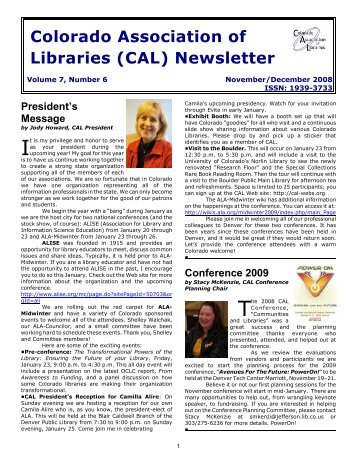 Colorado Association of Libraries (CAL) Newsletter