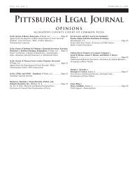 Pittsburgh Legal Journal Opinions - Allegheny County Bar Association