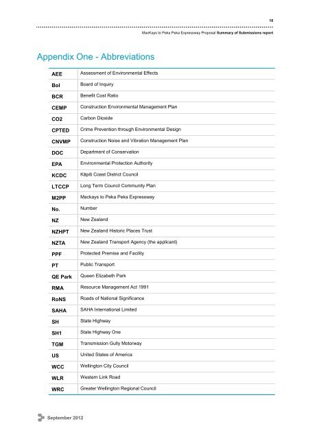 Summary of Submissions Report - Environmental Protection Authority