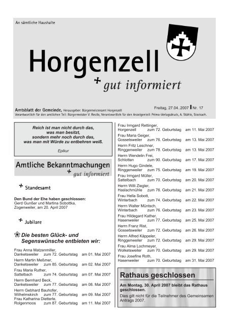 Die besten Glück - Horgenzell