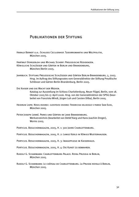 11.-20.5.2005 - Stiftung Preußische Schlösser und Gärten