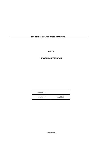 BIM Responsibly Sourced Standard - Bord Iascaigh Mhara