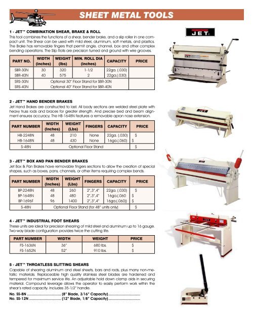 SHEET METAL TOOLS - SkyShop