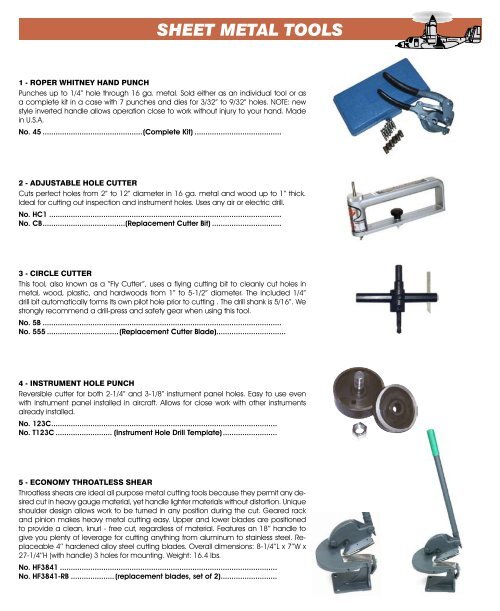 SHEET METAL TOOLS - SkyShop