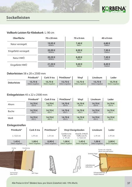 Verkaufspreisliste 2012 - Korbena