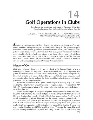 14 Golf Operations in Clubs - CMAA