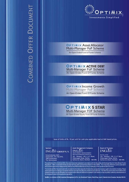 Optimix Active Short Term Fund Ing Investment Management