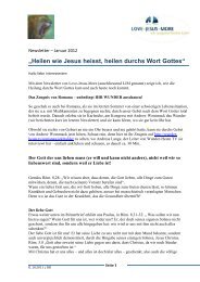 Heilen wie Jesus heisst, heilen durchs Wort Gottes - Love Jesus More