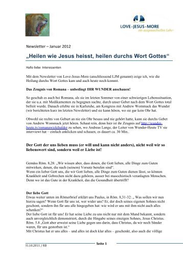 Heilen wie Jesus heisst, heilen durchs Wort Gottes - Love Jesus More