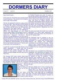 Dormers Diary March 2011 Dormers Wells High School