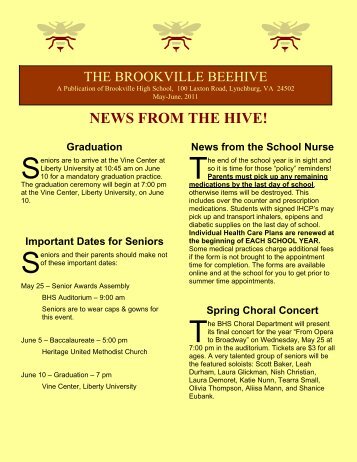NEWS FROM THE HIVE! Graduation - Brookville High School
