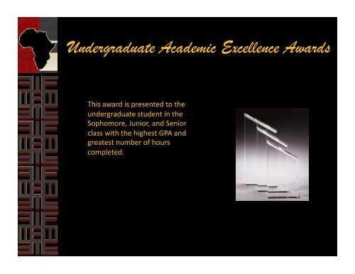 Undergraduate Academic Achievement Award - NCSU Student ...