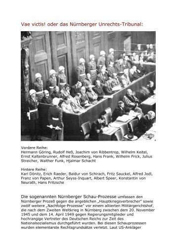 Vae victis! oder das Nürnberger Unrechts-Tribunal: - dullophob