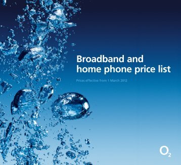 Broadband and home phone price list - O2