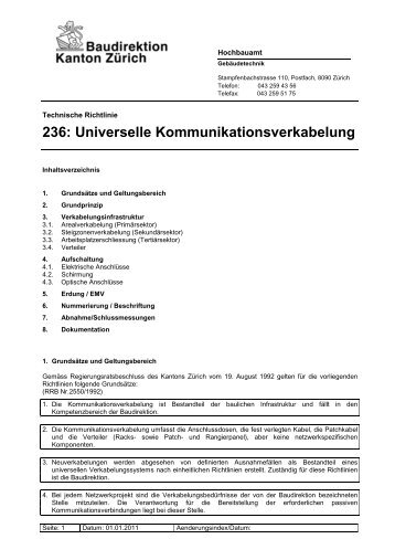 Universelle Kommunikationsverkabelung - Hochbauamt