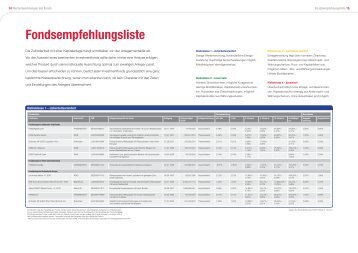 Fondsempfehlungsliste - Deutscher Ring