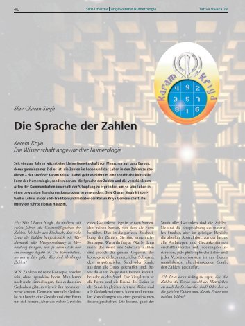 Die Sprache der Zahlen - Kundalini Yoga St.Gallen