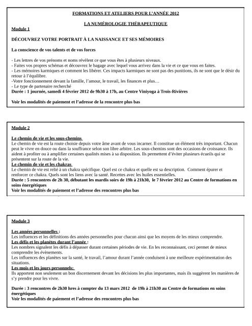 module 1 rencontre