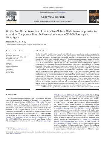 On the Pan-African transition of the Arabian–Nubian Shield from ...