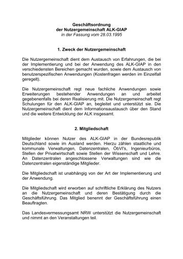 Geschäftsordnung Nutzergemeinschaft ALK-GIAP 1995 ... - AED-Sicad