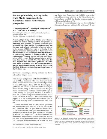 Ancient gold mining activity in the Hutti-Muski - India Environment ...