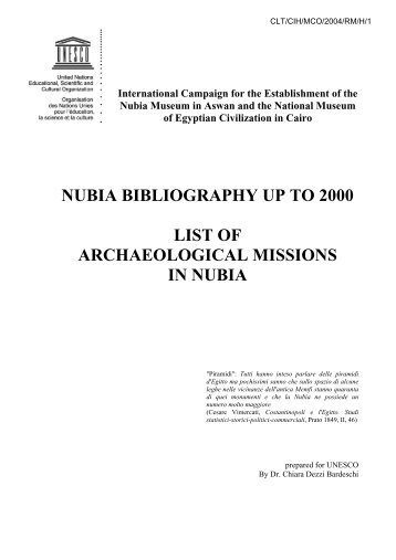 Nubia bibliography up to 2000: list of ... - unesdoc - Unesco