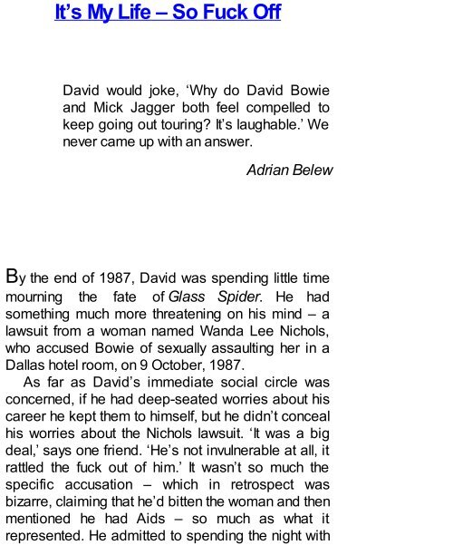 Bowie PDF Book from JFK247