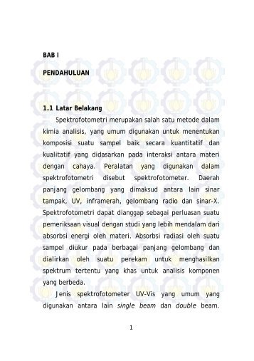 Penggunaan serat optik pada spektrofotometer UV-VIS untuk ...