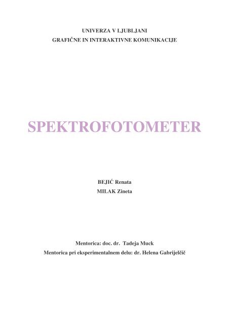 SPEKTROFOTOMETER - Univerza v Ljubljani