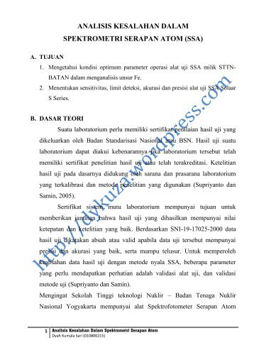 ANALISIS KESALAHAN DALAM SPEKTROMETRI SERAPAN ATOM ...